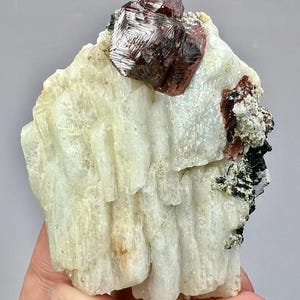 190 Carats Unique Etched Spessartine Garnet With  Feldspar Specimen  From Pakistan