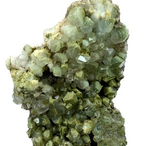 Clúster de cristales de cloro natural/cuarzo/Cuarzo con puntas terminadas en matriz/Muestra de gabinete grande de Pakistan Mineral