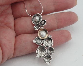 HADAR Jewelry 925 Silver Pearl Pendant, Israel Beautiful Silver Freshwater Pearl Necklace, Handmade  Pendant, Free Shipping (ms 1522p