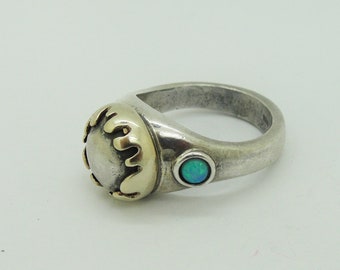 opal ring Sterling Silver Opal -pearl size 5,6,7  Hadar Jewelry   (113r)