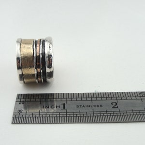 STUNNING Bold Chunky and Wide Ring Made of Mix Metals: - Etsy