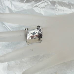Unique Filigree Wirework Wide Band Sterling Silver Ring - Handcrafted, Sizes 5-13, Approx. 16mm Width - View #4