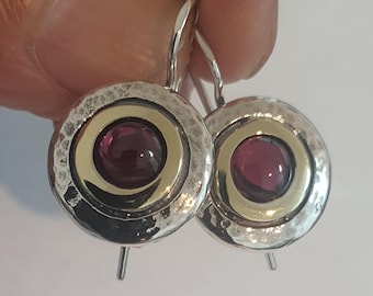 garnet earrings.silver garnet rearrings