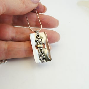 Sterling Silver necklace Handmade pendant with fine chain , Free Shipping  HADAR Jewelry (2003e)
