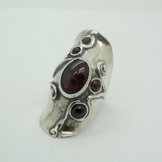 Garnet Ring Handcrafted 925 Sterling Silver With Natural - Etsy