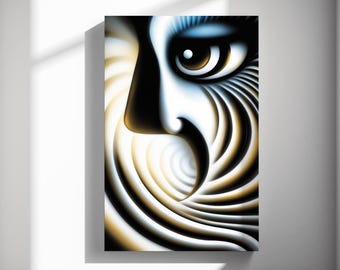 Abstract eye wall art print, , Airbrush gradient style, Modern Surreal Print, Gallery wall decor 522