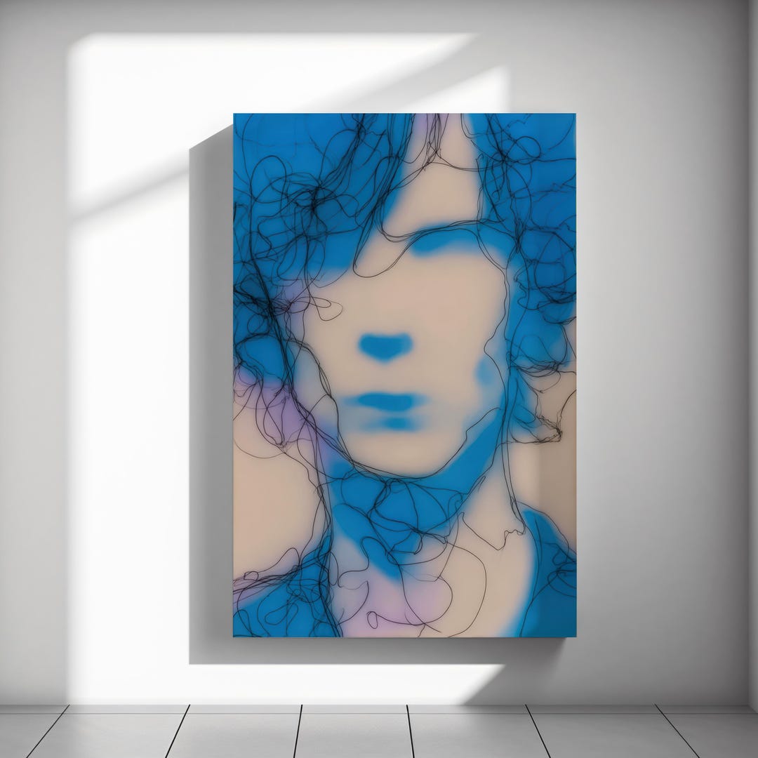 Portrait Art Print, Abstract Face Poster, Linework Illustration ...