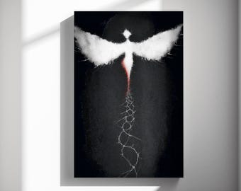 Lightborne Spiral, abstract surreal wall art print, conceptual figurative poster, minimalist modern decor, gallery wall 599