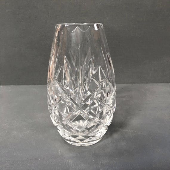 Vintage Lead Crystal Vase Crystal Vase Hand Cut Crystal Etsy