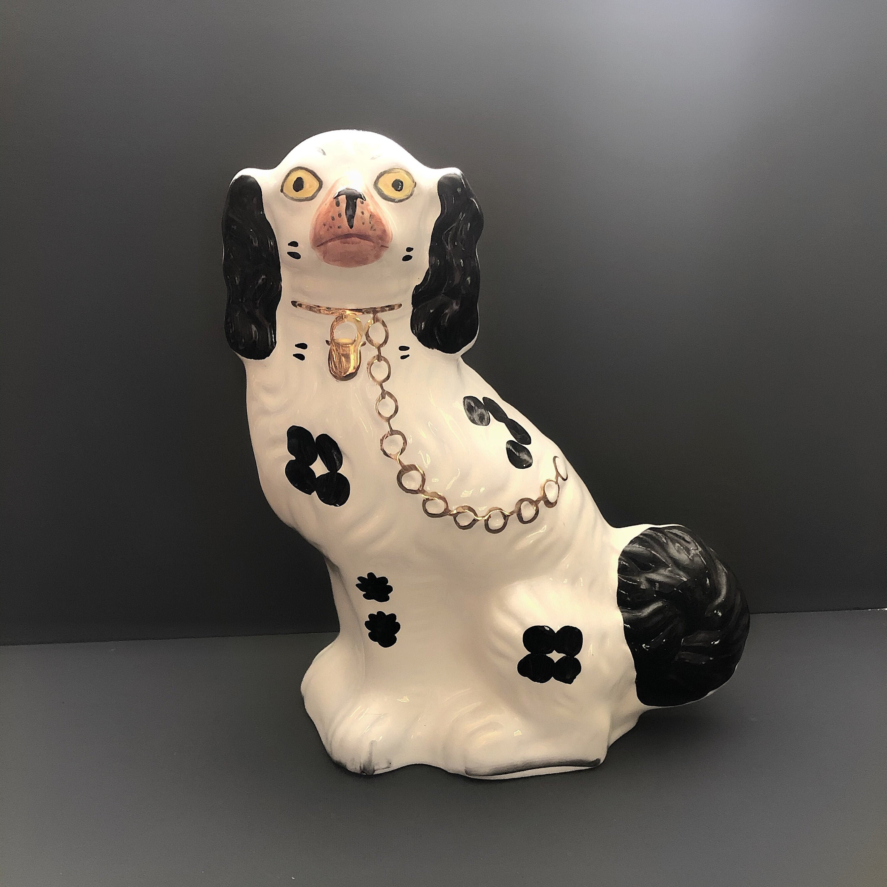 Vintage Staffordshire Dog Pottery Dog Figurine Staffordshire Etsy