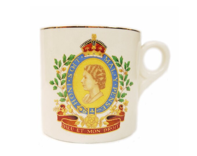 1953 Queen Elizabeth II Coronation Mug Commemorative Souvenir Keele