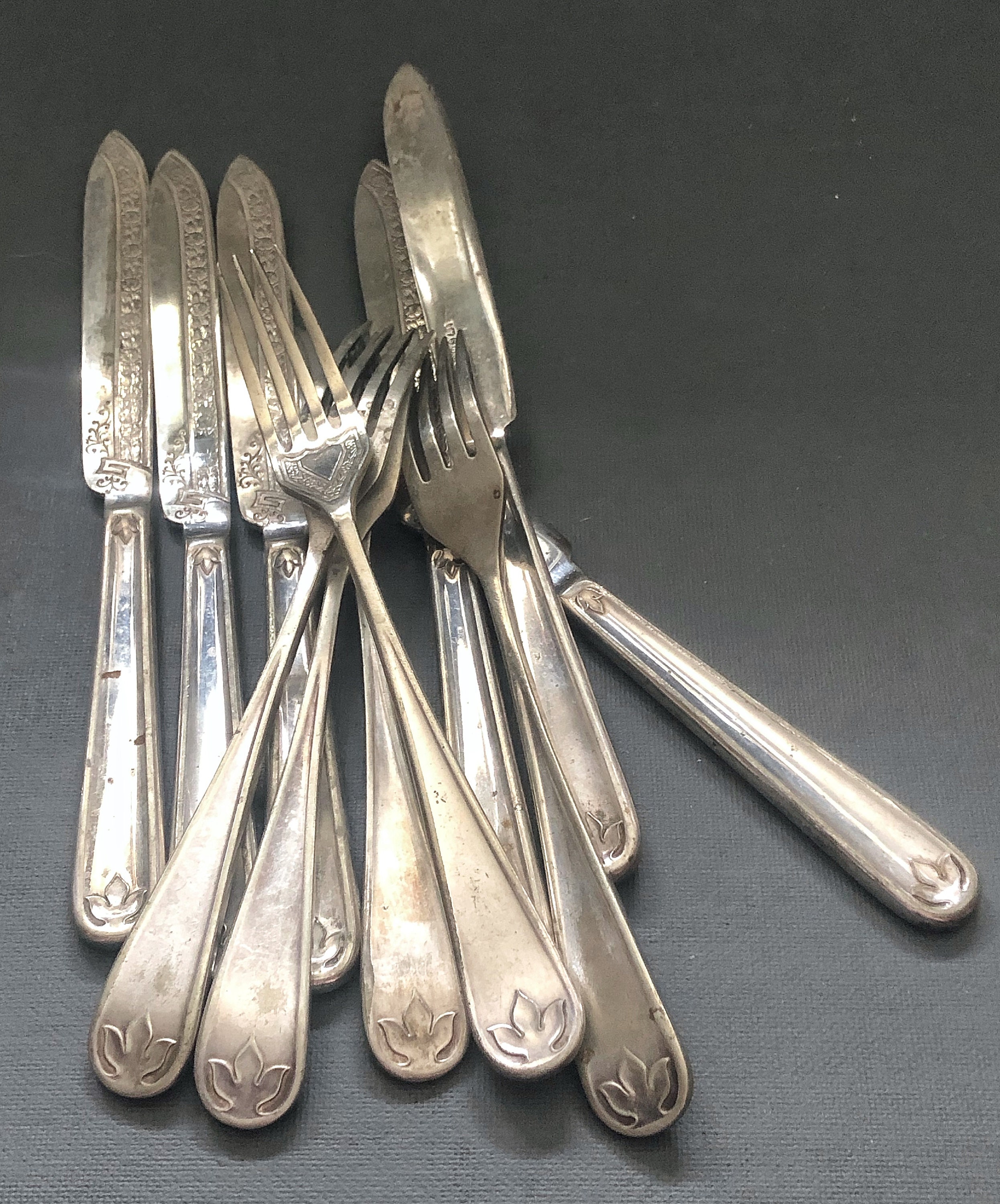 Antique Cake Knives & Forks Dessert Set Fruit Cuttlery Etsy