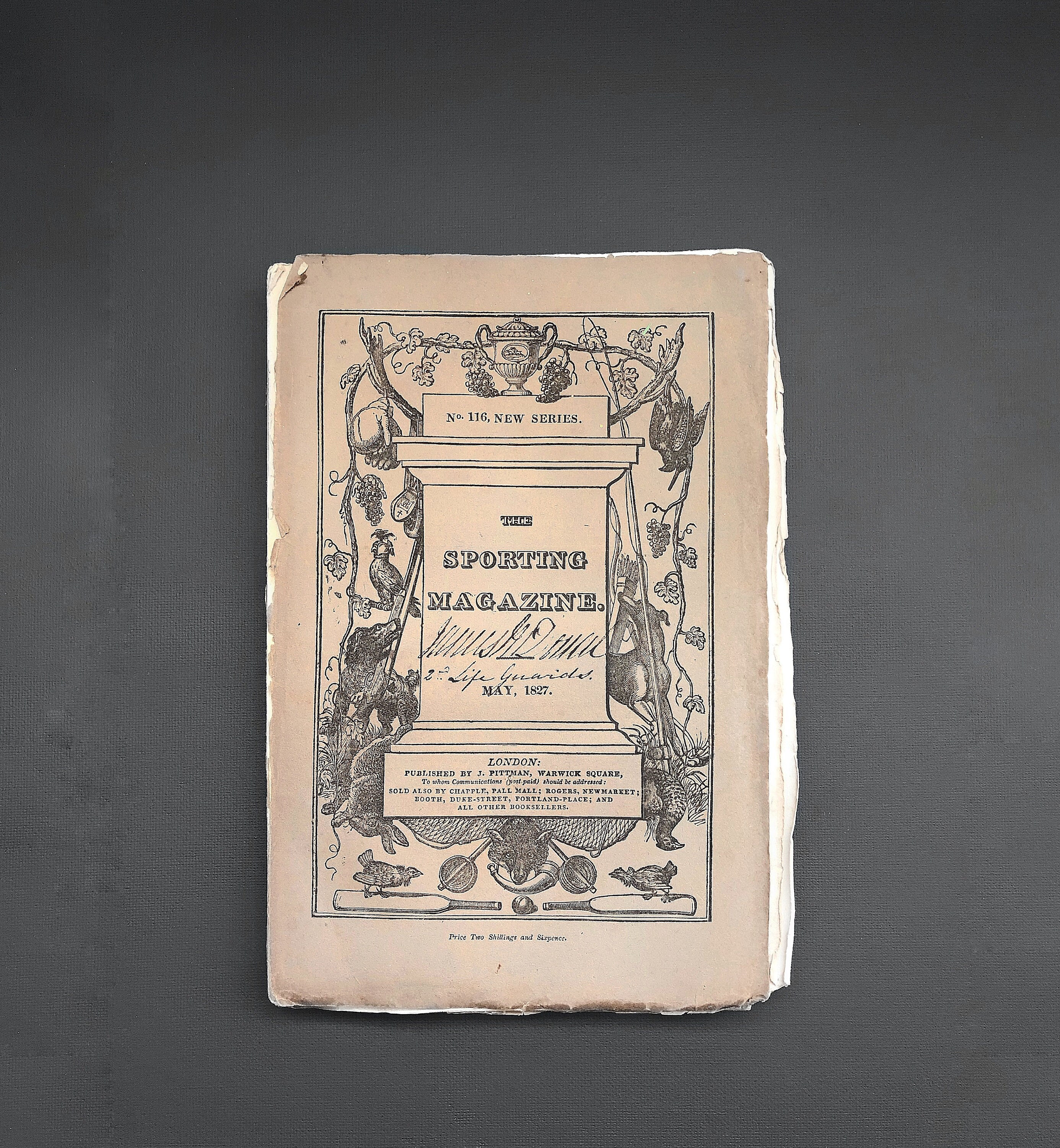 Image of 1827 The Sporting Magazine, May, Published By J. Whitman London, Original Antique Block Printed Collectable Ephemera