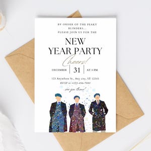 Peaky Blinders Themed New Year’s Invitation | 1920s Gangster Party | Editable Digital Download Invite