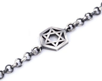 Sterling Silver Star of David Bracelet: Jewish Bar Mitzvah Gift