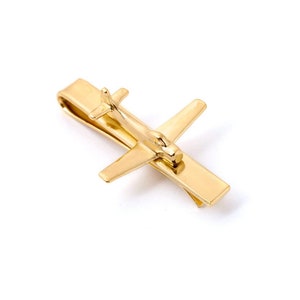 14K Gold Plated Airplane Tie Clip - Pilot Gift