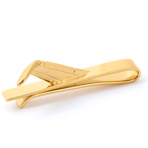 14K Gold Plated Tie Bar, Airplane Wing Tie Bar, Airplane Wing Tie Clip, Wingman Tie Clip, Aviator Gifts, Aircrew Wings Tie Clip Gold Plated
