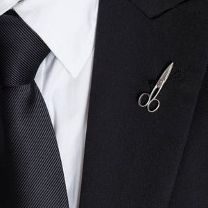 Sterling Silver Scissor Tie Clip - Unique Groom Gift