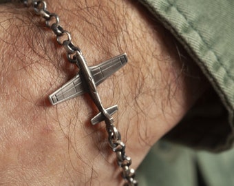 P51 Bracelet Sterling Silver WWII Aviation Jewelry