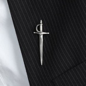 fathers day gift, Sword Pin in Sterling Silver – Men’s Lapel Pin