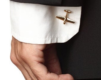 24K Gold Airplane Cufflinks – Air Force Gifts for Pilots