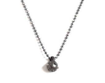 Flail Medieval Necklace for Men on Sterling Silver Ball Chain