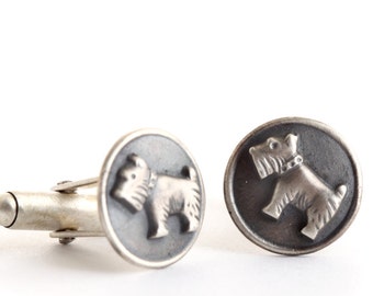 Christmas gift for boyfriendDog Cufflinks, Solid Silver Cufflinks, Animal Jewelry, Terrier Cufflinks, Dog Lover, Boston Terrier Cufflinks