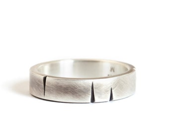 Handgemachter Herrenring aus Sterlingsilber: Matter Ring