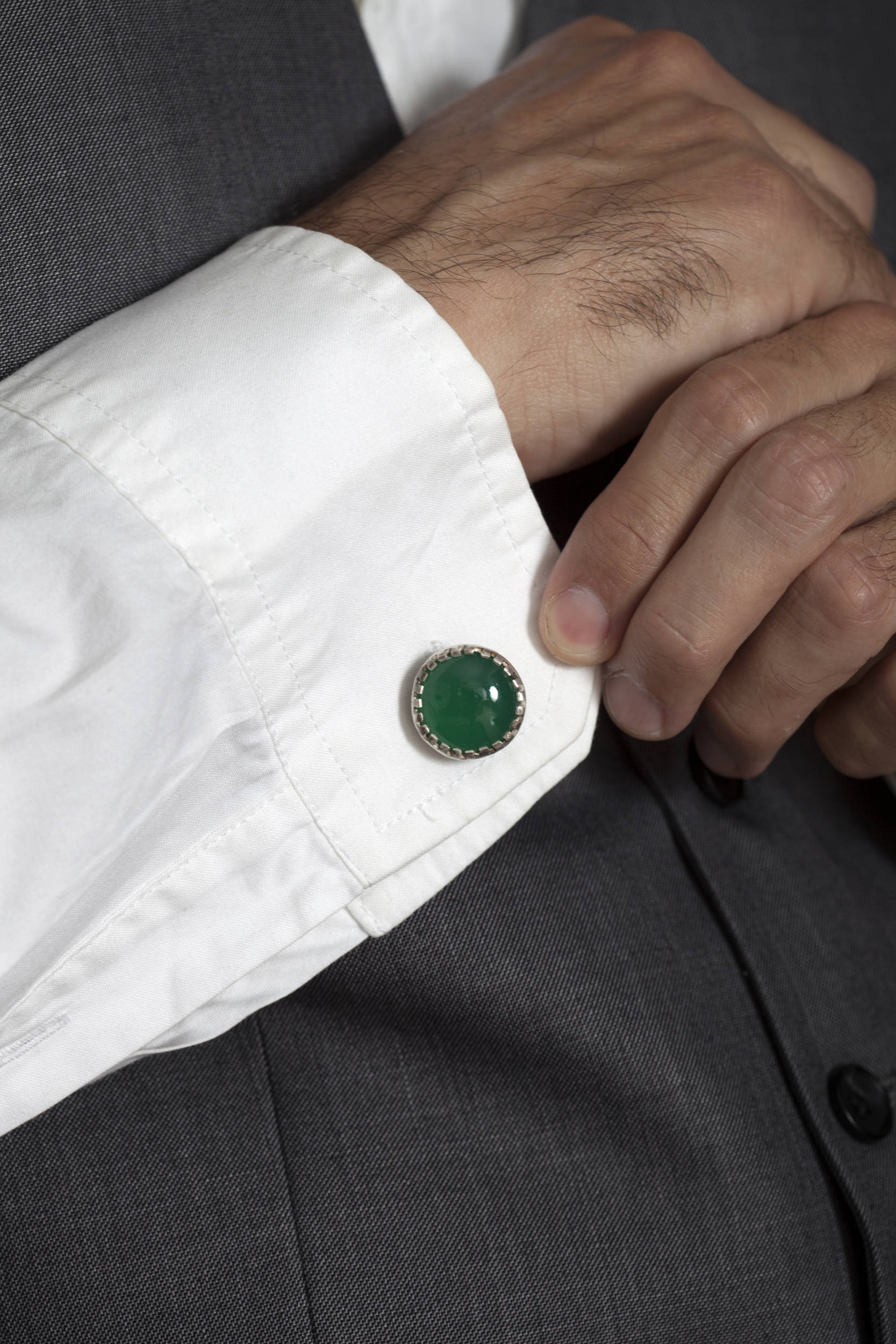 Gemstone Cufflinks in Sterling Silver With Natural Agate Etsy Israel