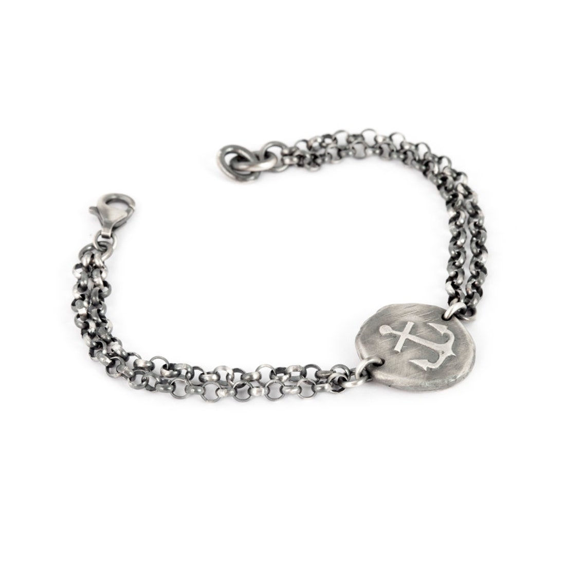 Mens Anchor Bracelet Sterling Silver Anchor Bracelet Anchor Etsy Israel