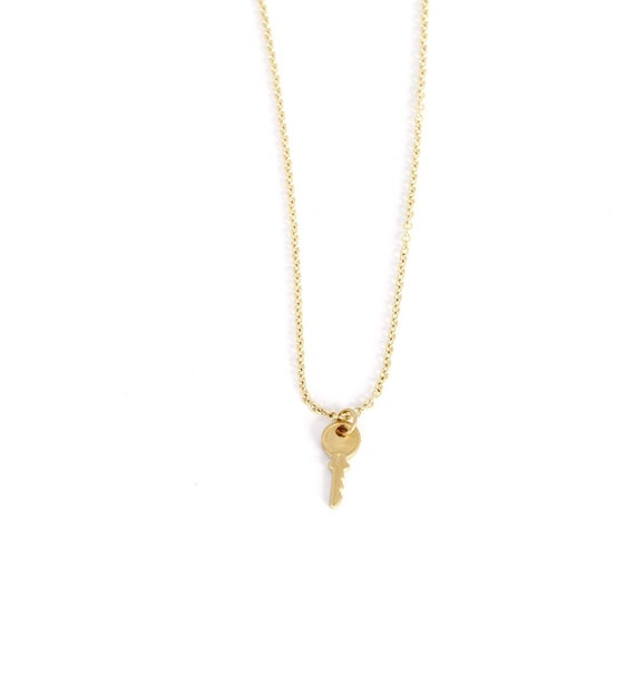 10K Gold Initial Key Necklace - Gold Presidents
