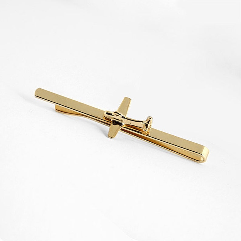 Men gift, pilot gift, airplane jewelry, Men, airplane tie clip, tie bar, tie tac, christmas gifts, aviation jewelry, father's day gift image 1