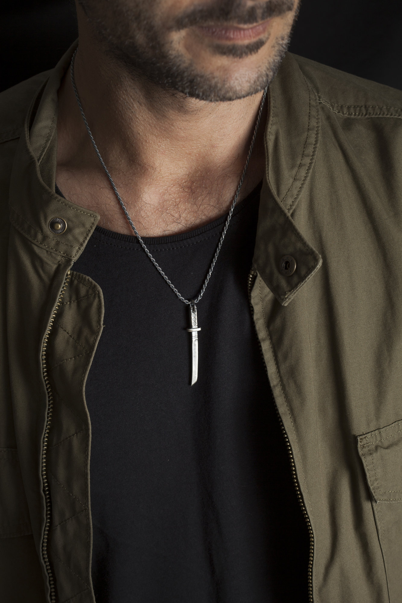 Japanese Samurai Sword Necklace Sterling Silver, Samurai Gift, Samurai Pendant Necklace, Unisex Necklace with Pendant, Valentine's Day Gifts