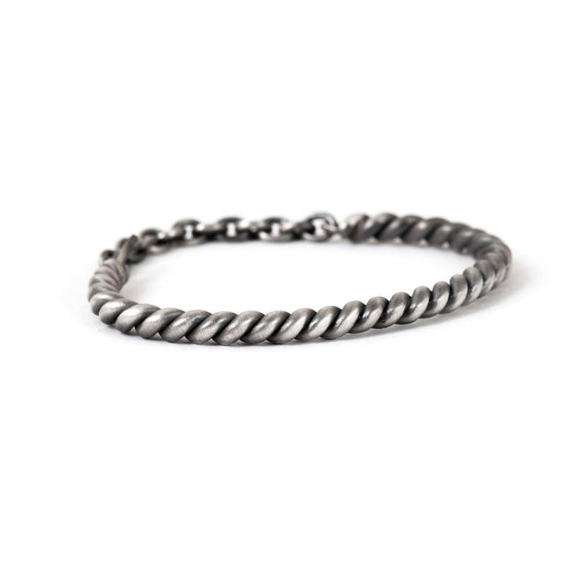 Twisted Rope Sterling Silver Bracelet Men Etsy