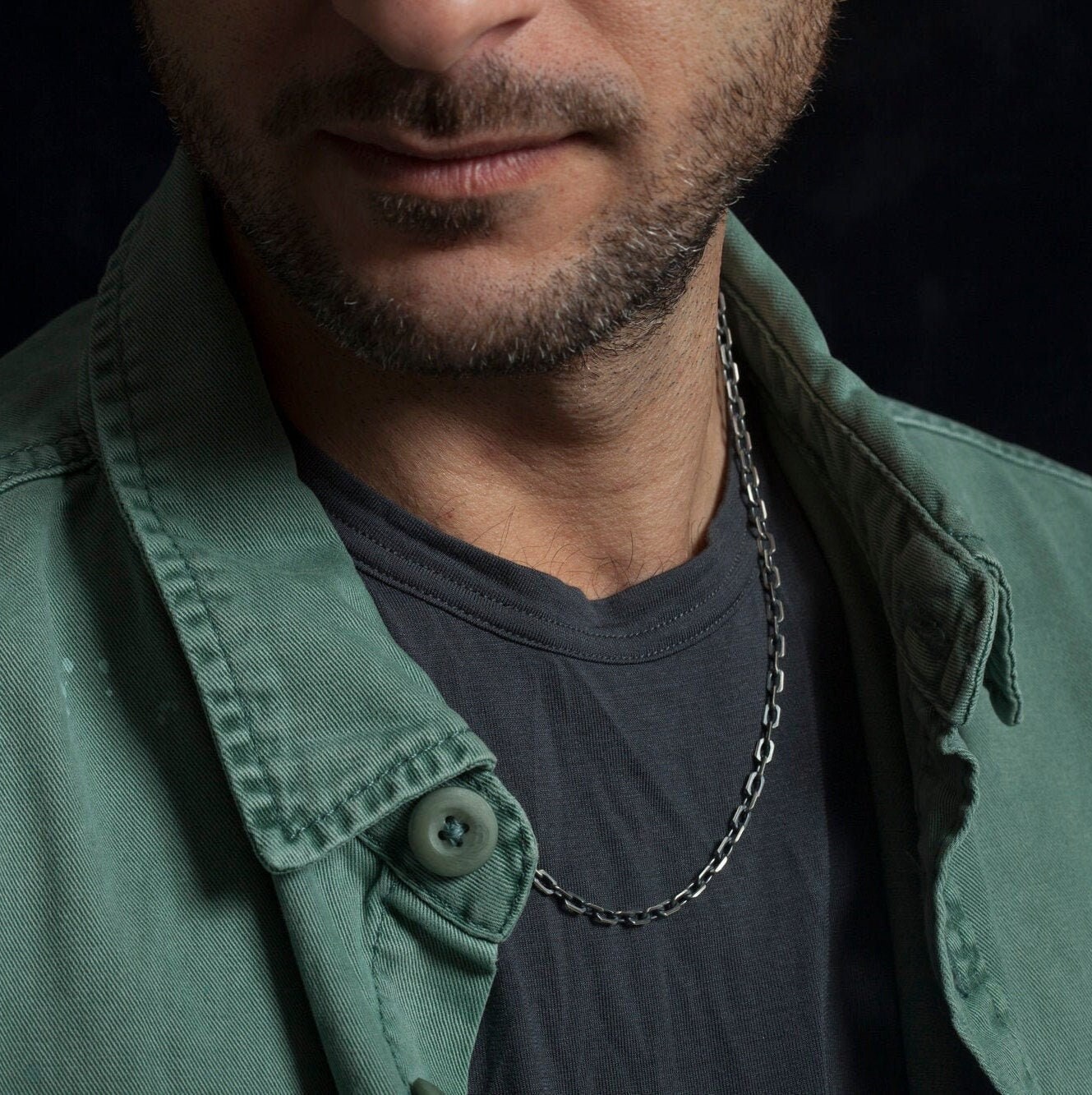Mens store paperclip necklace