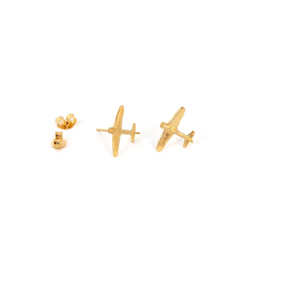Airplane stud earrings best sale