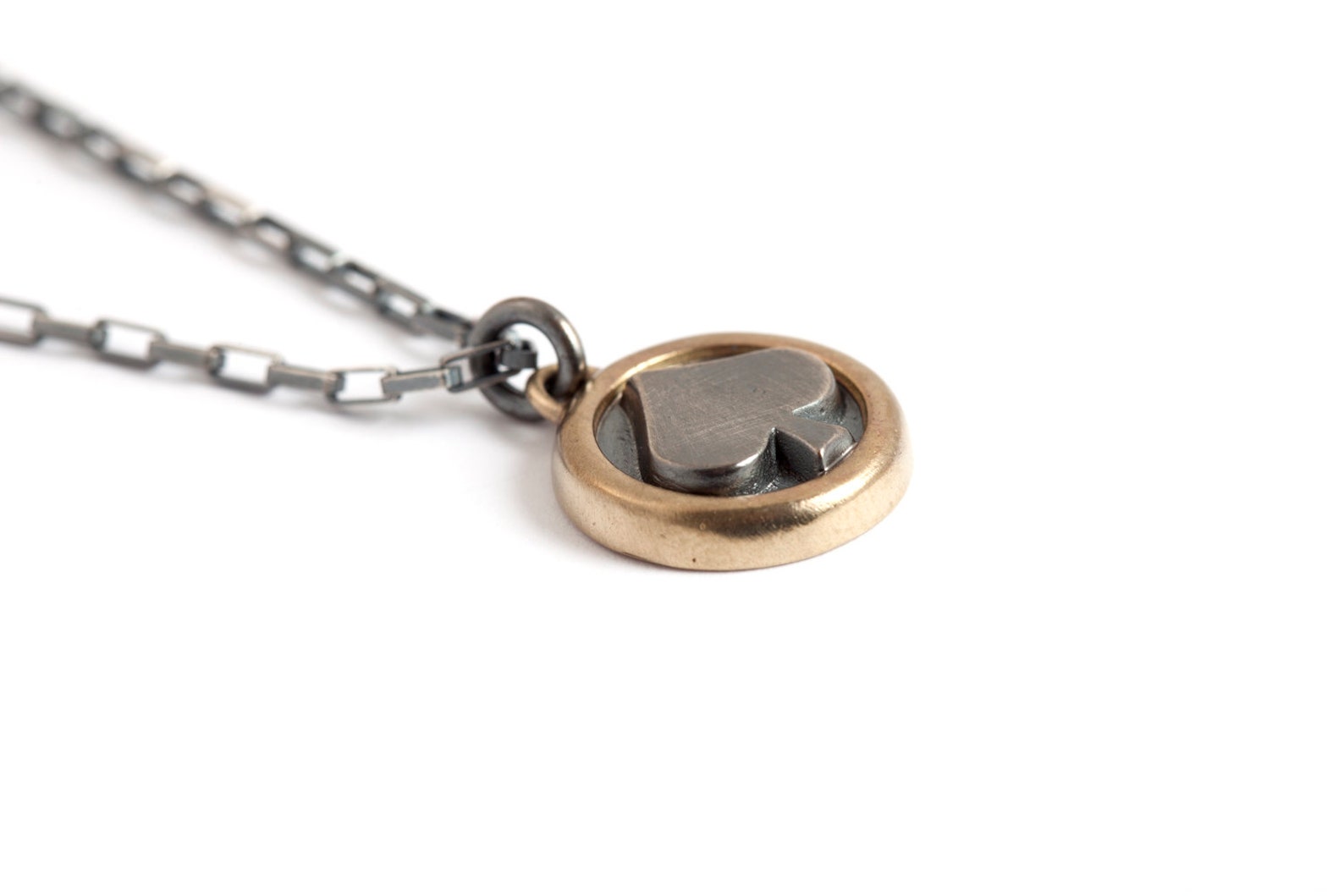 Spade Necklace Sterling Silver Spade Pendant Necklace in 14K Etsy