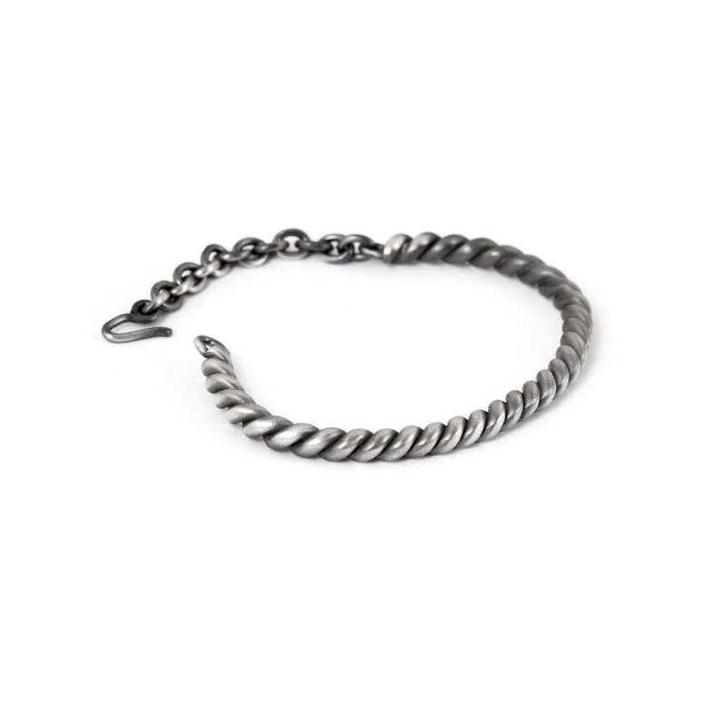 Twisted Rope Sterling Silver Bracelet Men Etsy