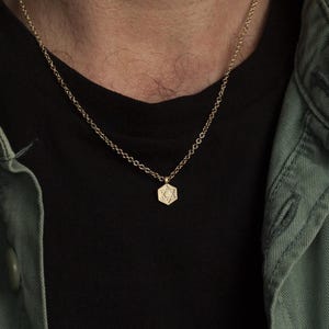 14K Gold Star of David Necklace: Handmade Jewish Pendant for Men