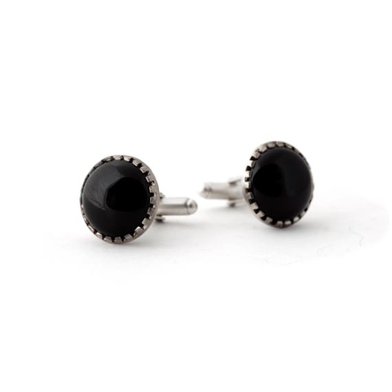 Select Gifts Sterling 925 Solid Silver Onyx Cufflinks