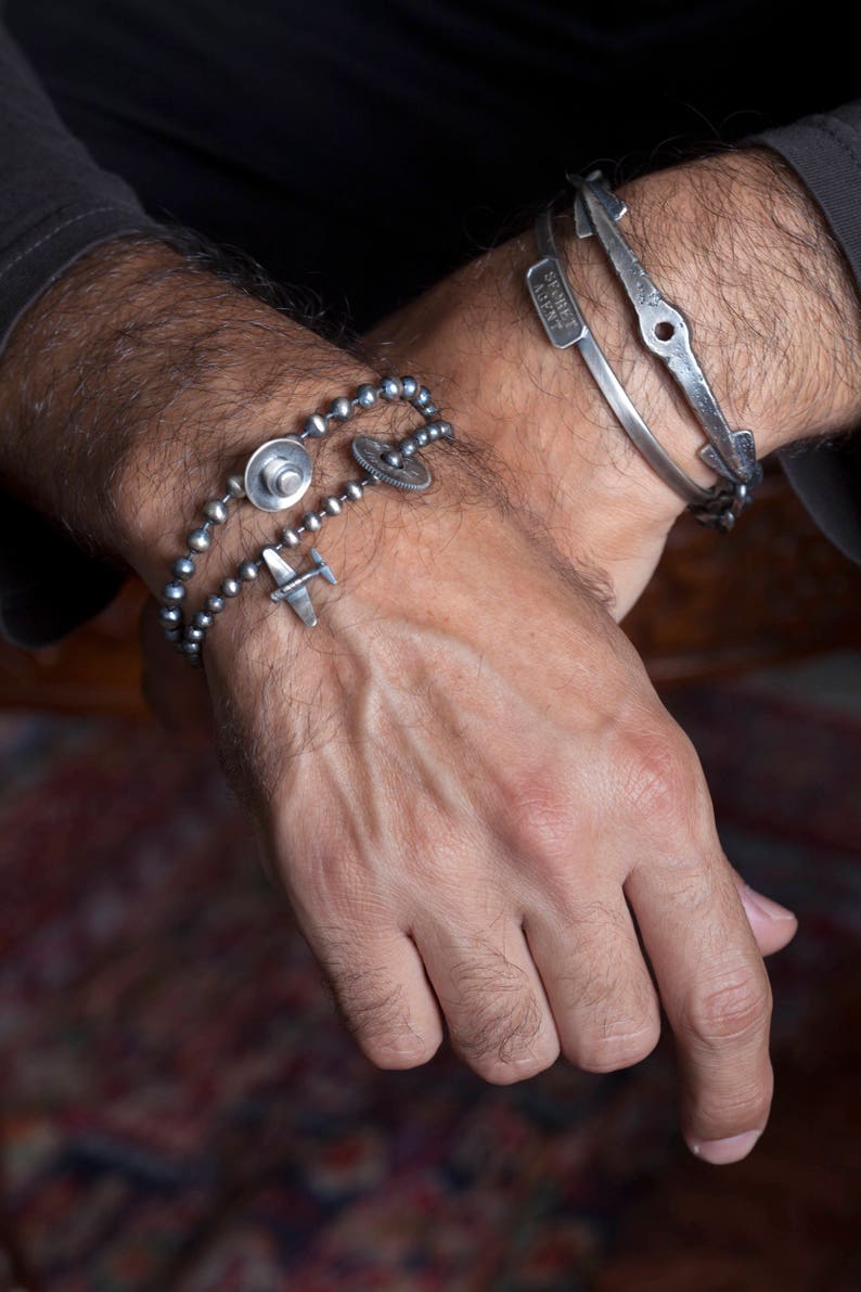 Mens Anchor Bracelet Sterling Silver Bracelet Silver Etsy Israel