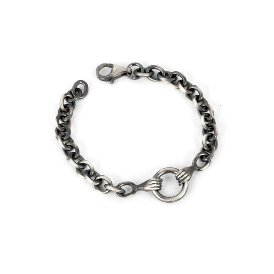 Hands Holding Ring Chain Bracelet for Men Mens Chain - Etsy