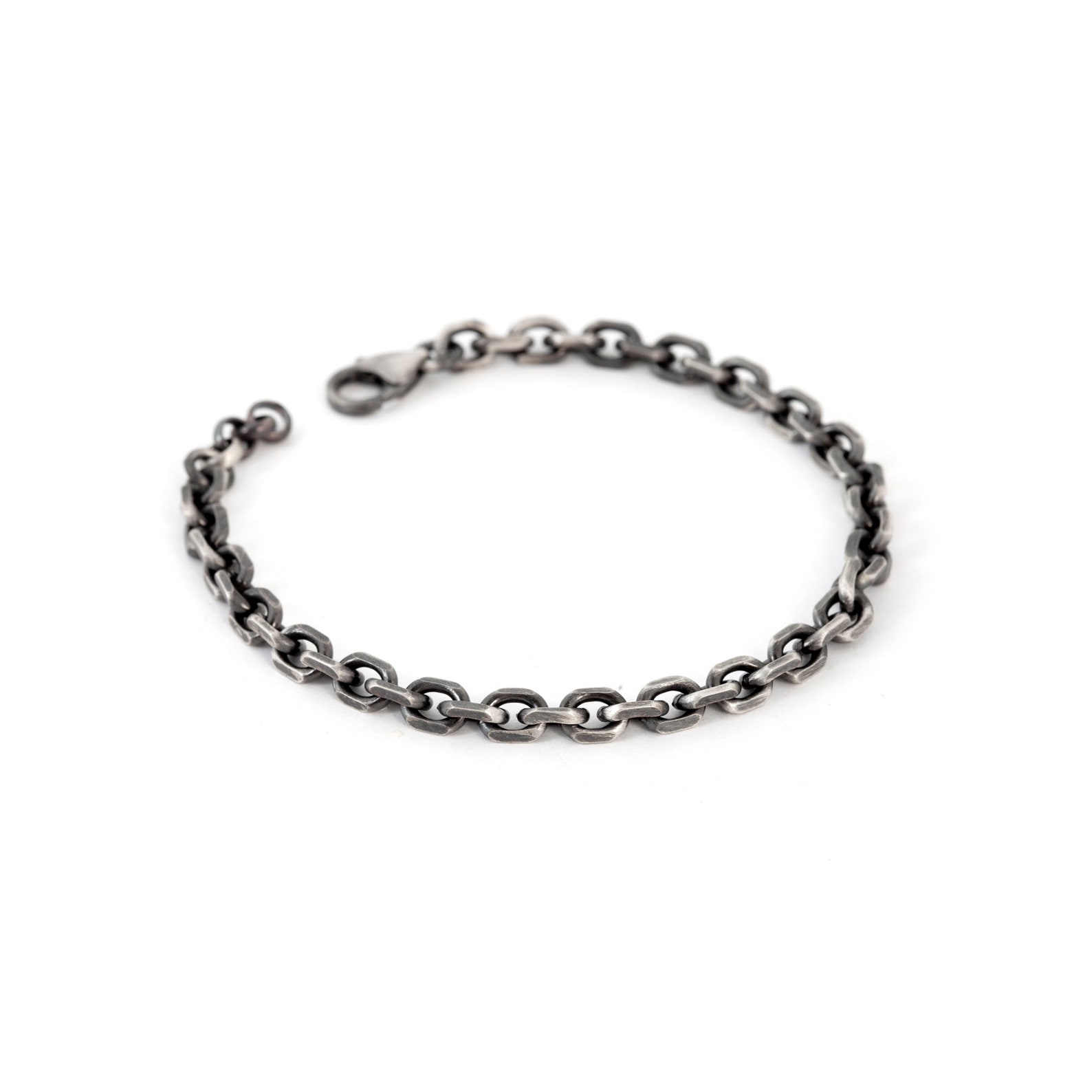 Mens Silver Bracelet 925 Mens Chain Bracelet Sterling Silver Etsy
