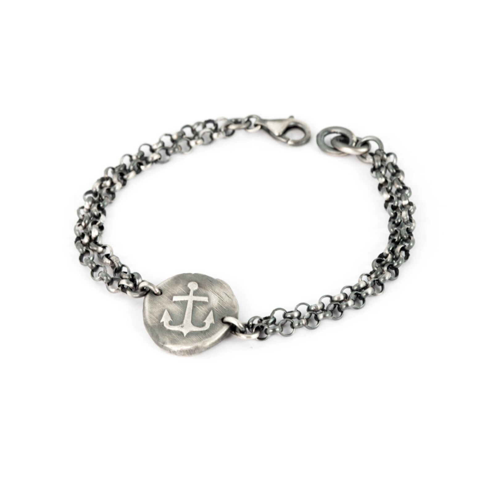 Mens Anchor Bracelet Sterling Silver Anchor Bracelet Anchor Etsy Israel
