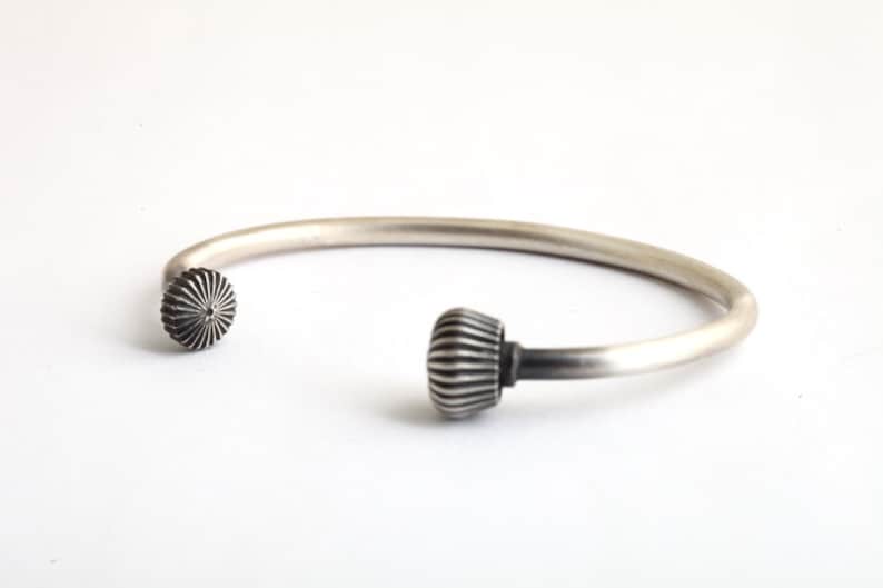 Mens Open Cuff Bracelet in Sterling Silver With Emerald Etsy