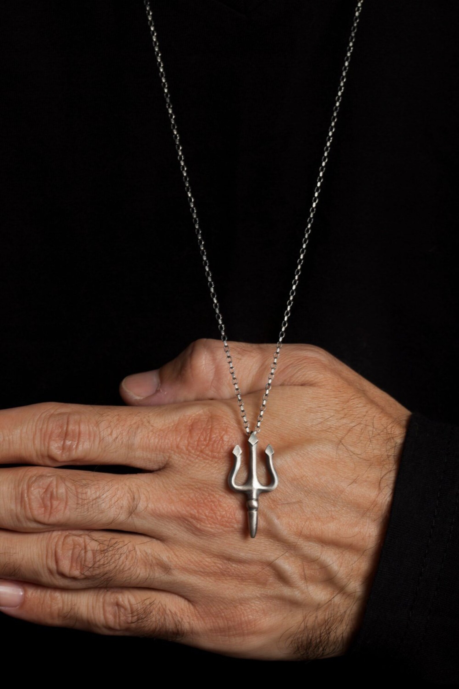 Trident Necklace Trident Pendant Necklace Trident Jewelry Etsy