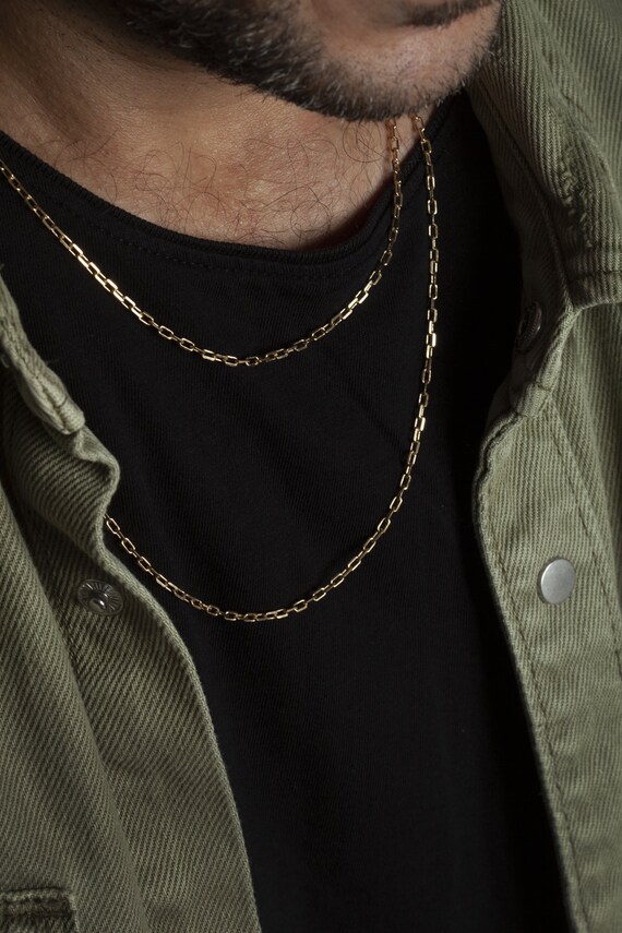 Paper Clip Chain Necklace 14k Gold 