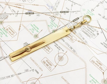 Brass Key Ring for Men, Brass Keychain Men, Brass Keychain Personalized, Keychain for Men Personalized, Propeller Keychain for Pilot Cessna