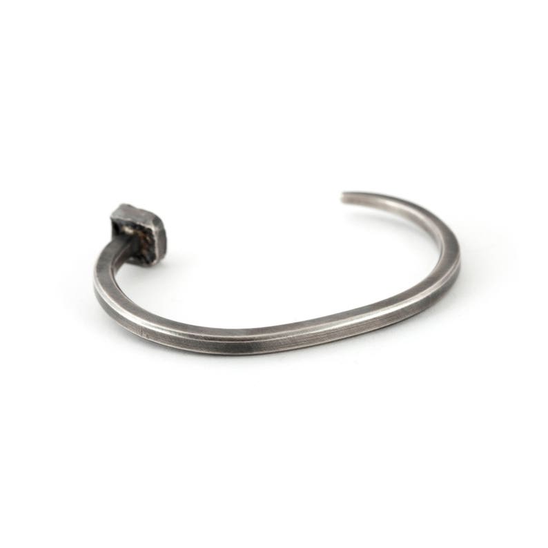 Mens Silver Cuff Bracelet Handmade Nail Bracelet in Solid Etsy Israel