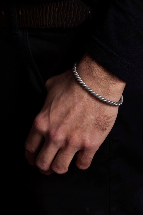 92.5 Oxidized Silver Bracelet For Men & Boys - Silver Palace